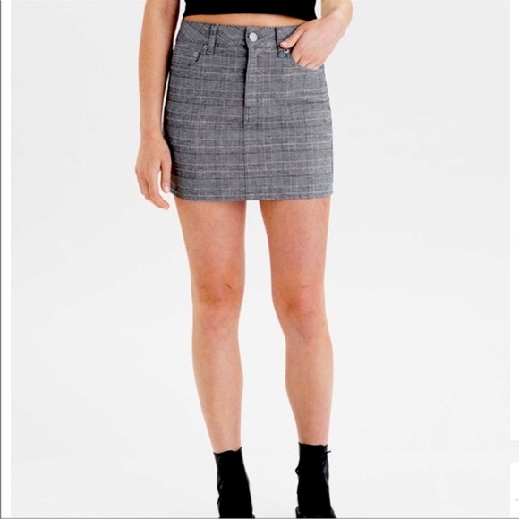 America Eagle Plaid High Rise Mini Skirt - Picture 1 of 5
